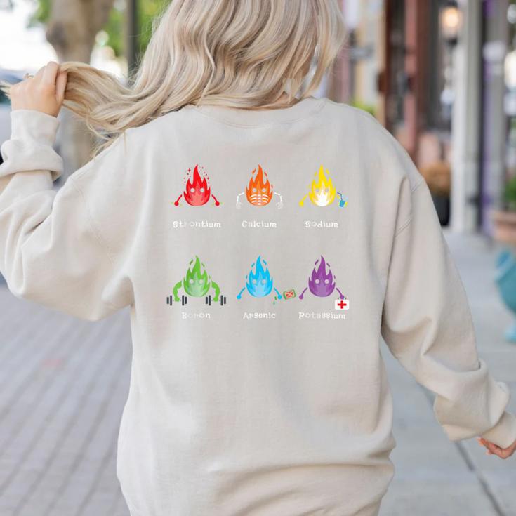 Periodic Elements Chemistry Lovers Science Teacher Women's Sweatshirt Back Print