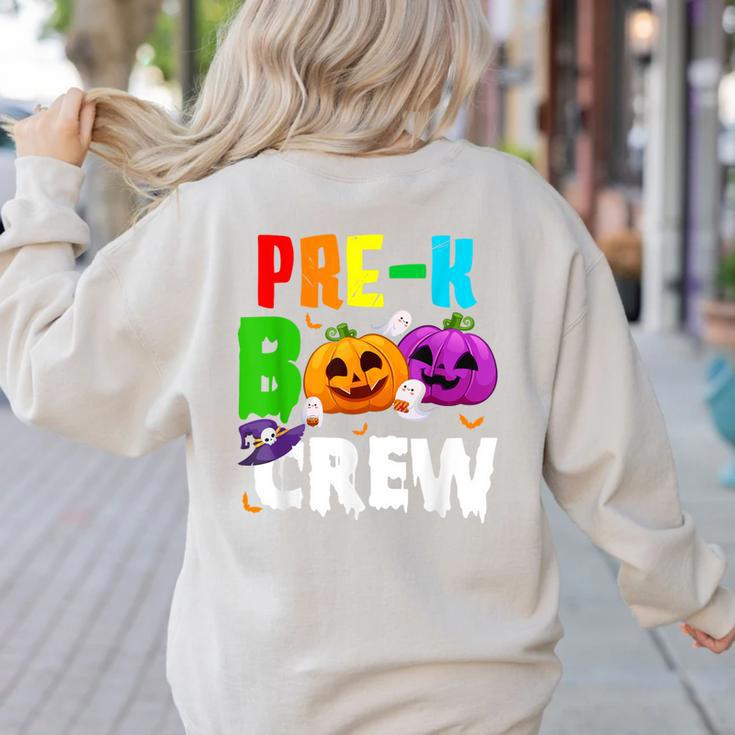 Pre K Boo Crew Halloween Costume Teachers Kids Women's Sweatshirt Back Print