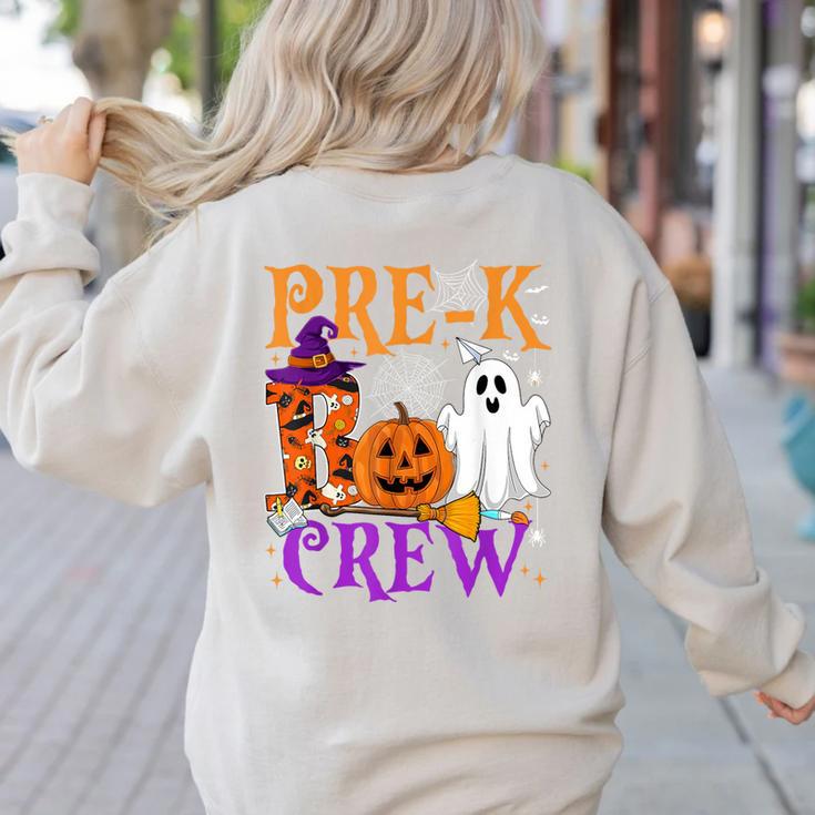 Pre-K Boo Crew Teacher Student Halloween Costume Women's Sweatshirt Back Print