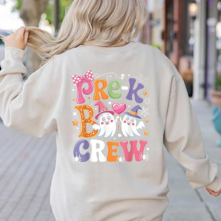 Pre-K Boo Crew Pre-K Teacher Student Kids Halloween Women's Sweatshirt Back Print