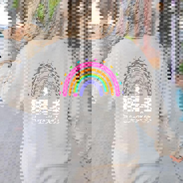 Pre-K Teacher Cute Pre Kindergarten For Teachers Rainbow For Men Women Kids Women&#x27;s Sweatshirt Back Print