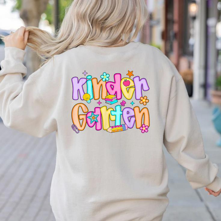 Preppy Kindergarten First Day Of School Teachers Girls Boys Women's Sweatshirt Back Print