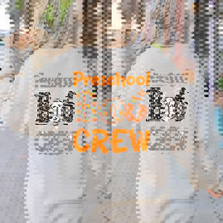 Preschool Boo Crew Halloween Teachers Students Costume Women&#x27;s Sweatshirt Back Print