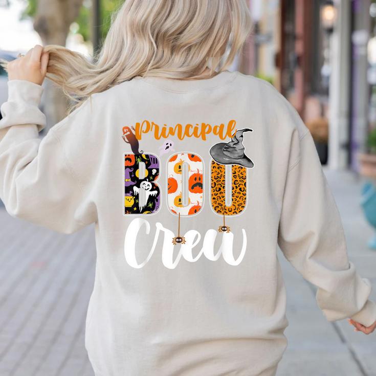 Principal Boo Crew Ghost Halloween Teachers School Matching Women's Sweatshirt Back Print