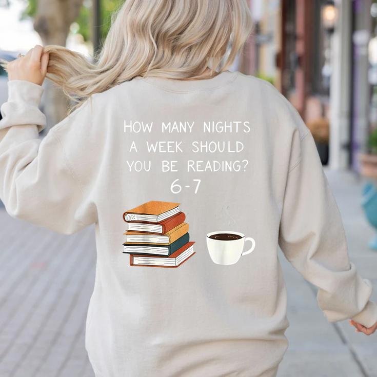 Reading 67 Six Seven Meme English Teacher Book Lover Women's Sweatshirt Back Print