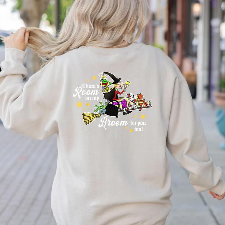 There's Room On My Broom For You Too Teacher Halloween Women's Sweatshirt Back Print