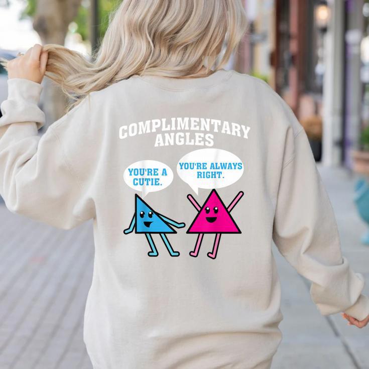 Right Acute Triangle Math Teacher Cool Geometry Women's Sweatshirt Back Print