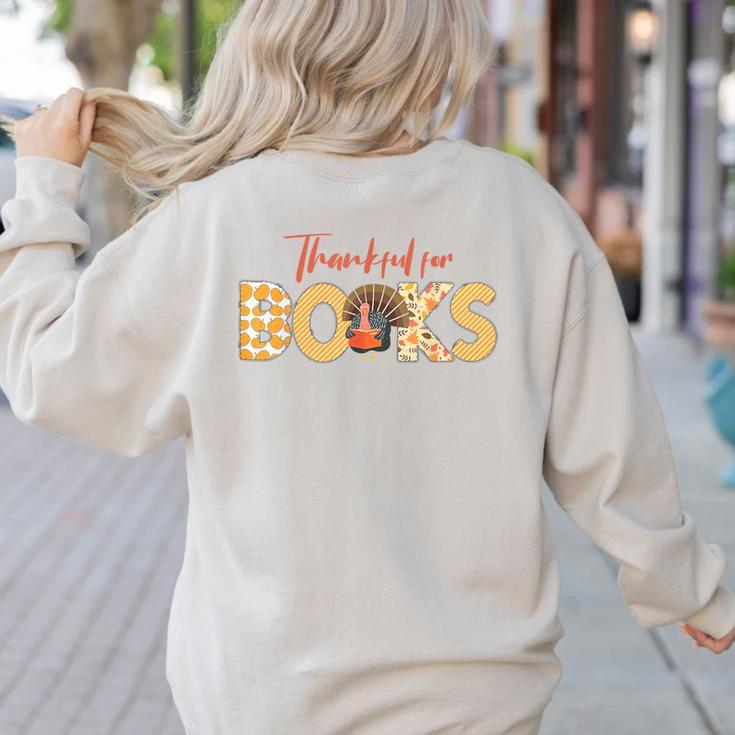 Science Of Reading ELA Teachers Thankful For Books Women's Sweatshirt Back Print
