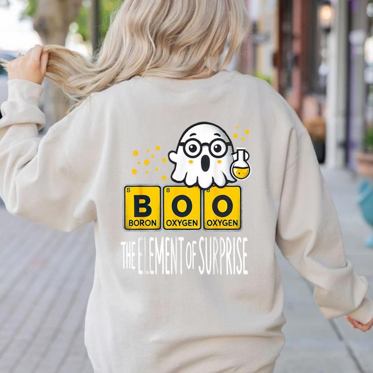 Science Teacher Halloween Elements Of Surprise Chemistry Women's Sweatshirt Back Print