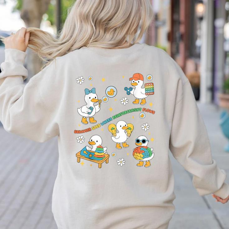 Silly Goose Behavior Analyst RBT ABA Therapy SPED Teacher Women's Sweatshirt Back Print