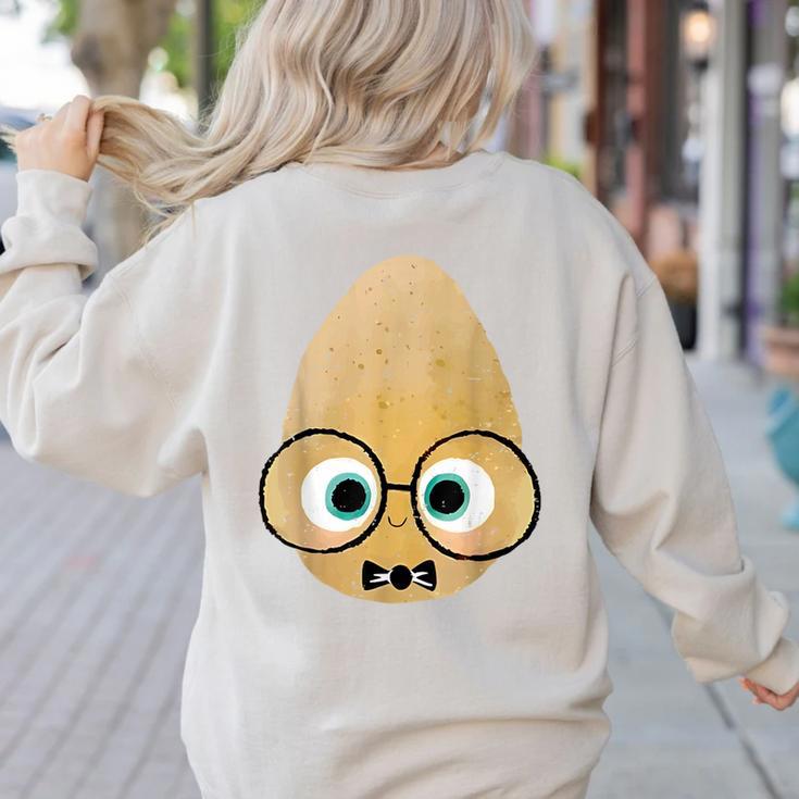 The Smart Seed Good Egg Teacher Halloween Costume Food Group Women's Sweatshirt Back Print