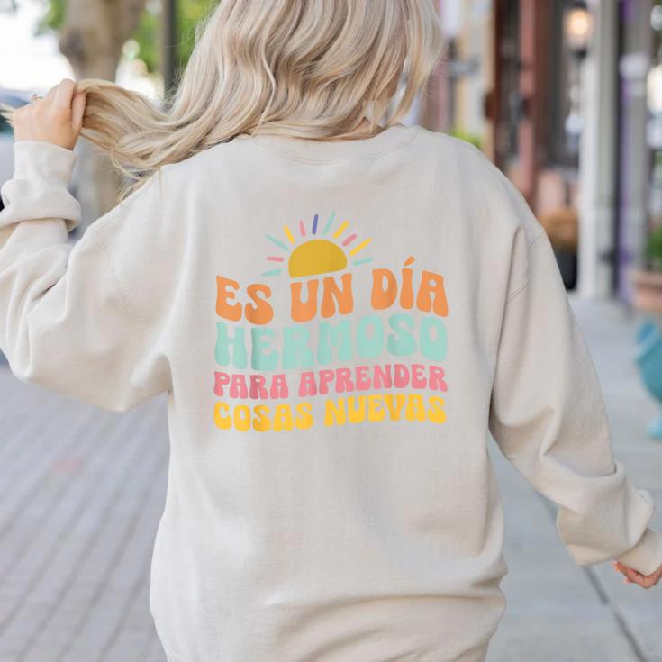 Spanish Multilingual Teacher Dual Languages Bilingual Women's Sweatshirt Back Print