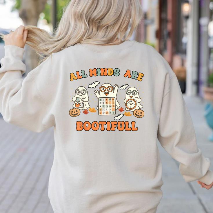 Special Education All Minds SPED Teacher Ghost Halloween Women's Sweatshirt Back Print