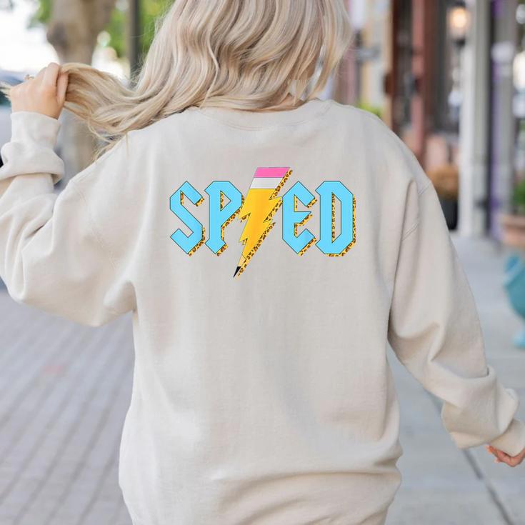 Special Education SPED Rocks Teacher Back To School Rock Women's Sweatshirt Back Print