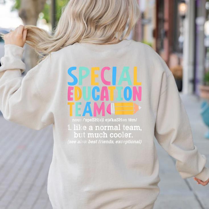 Special Education Team Definition Retro Ed Team Crew Teacher Women's Sweatshirt Back Print