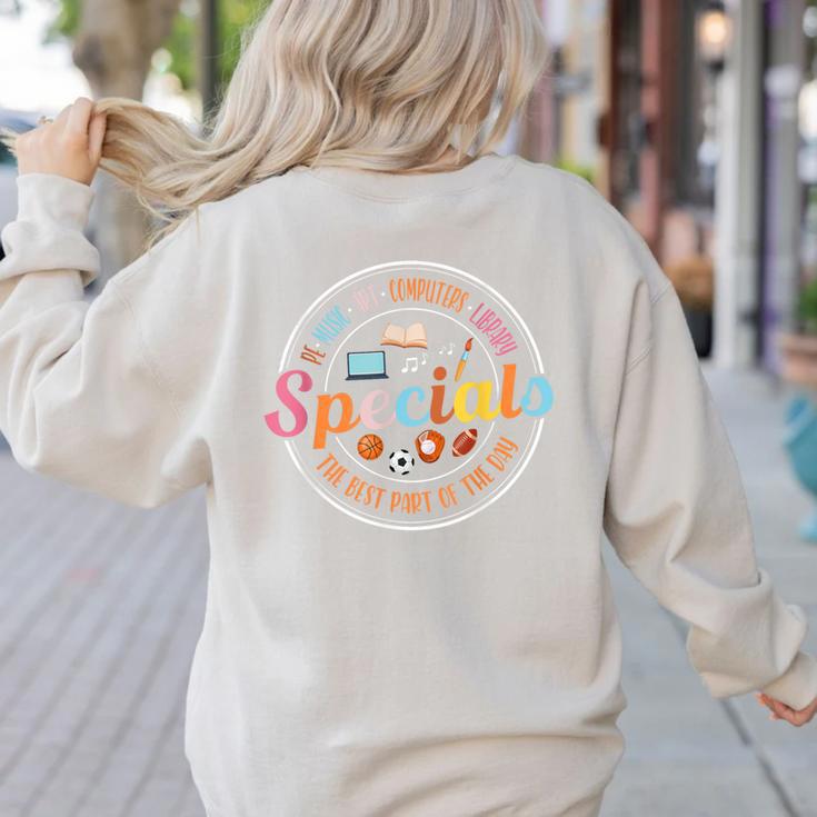 Special Teacher Music Art Library Physical Education Women's Sweatshirt Back Print