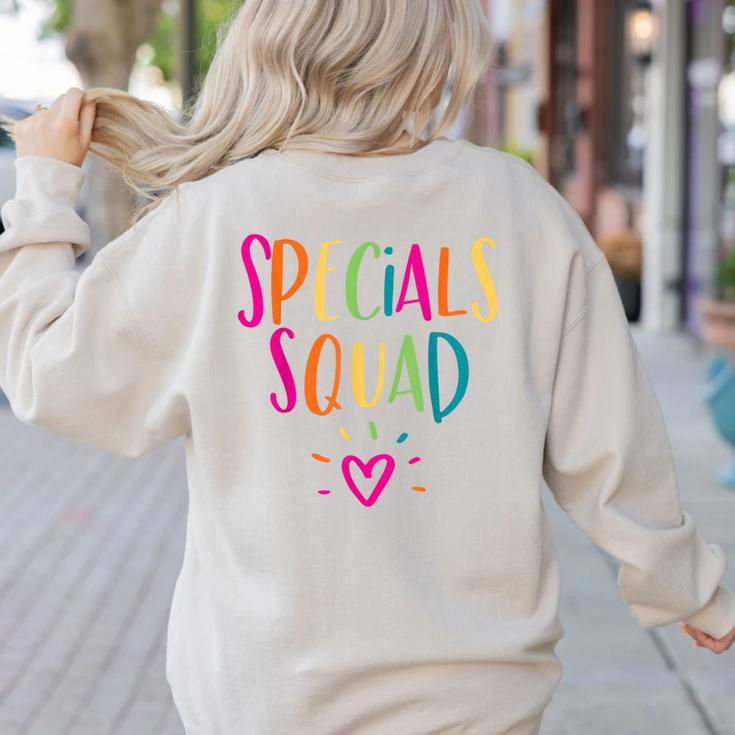 Specials Squad Art Music PE Tech Gym Teacher Team Women's Sweatshirt Back Print