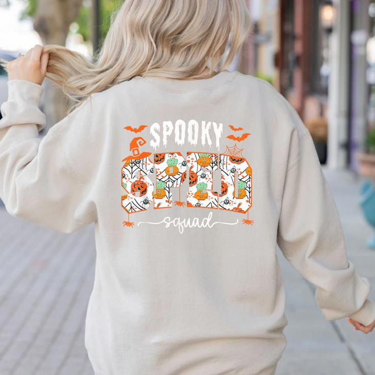 Spooky SPED Squad Special Education Teacher Halloween Ghost Women's Sweatshirt Back Print