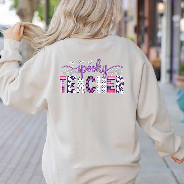Spooky Teacher Halloween Costume Women Spooky Teacher Women's Sweatshirt Back Print