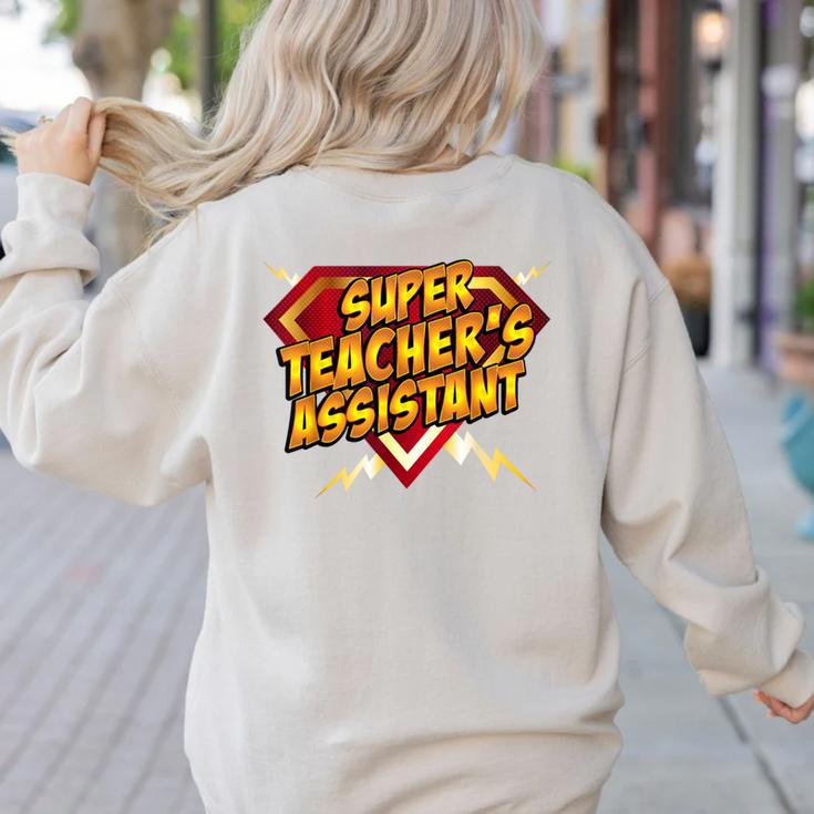Super Teacher's Assistant Educational Superhero Women's Sweatshirt Back Print