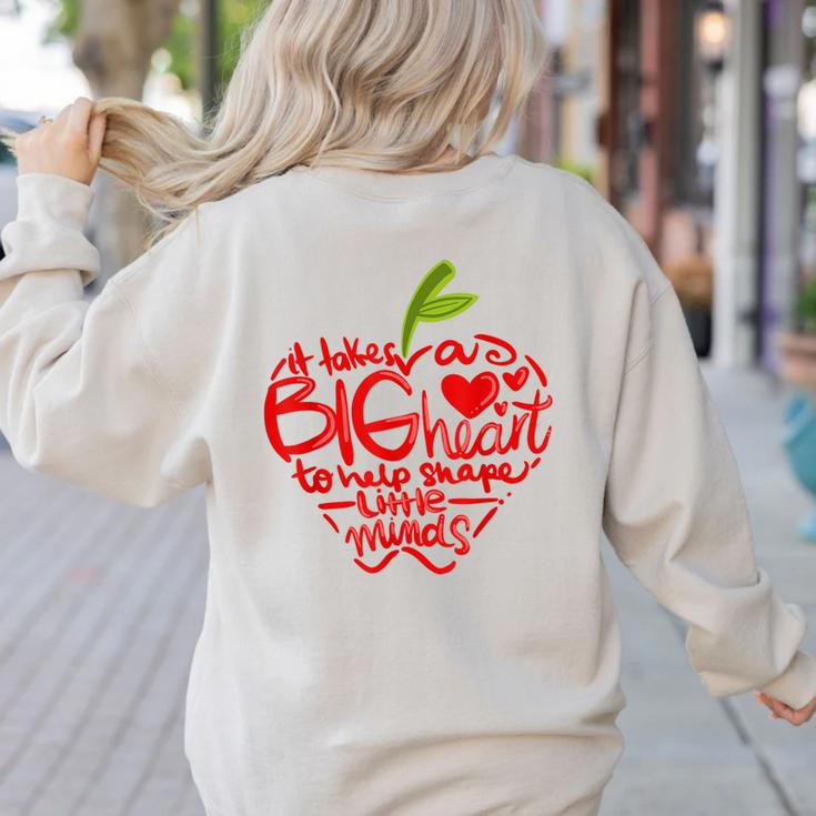 Teacher Day T Shirt Appreciation Day Apple Teach Learn Women's Sweatshirt Back Print