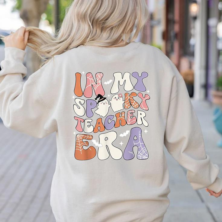 Teacher Halloween In My Spooky Teacher Era Retro Groovy Women's Sweatshirt Back Print