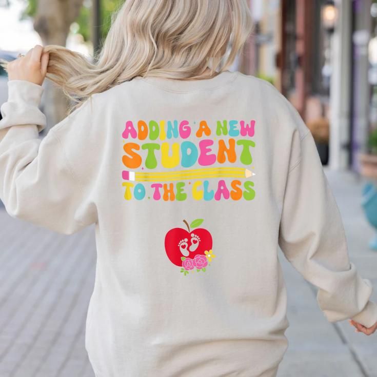 Teacher Pregnancy Announcement Clothing Expecting Teacher X-Small Women's Sweatshirt Back Print