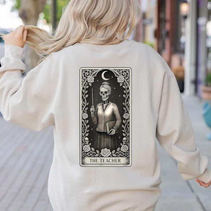 The Teacher Skeleton Tarot Card Women's Sweatshirt Back Print