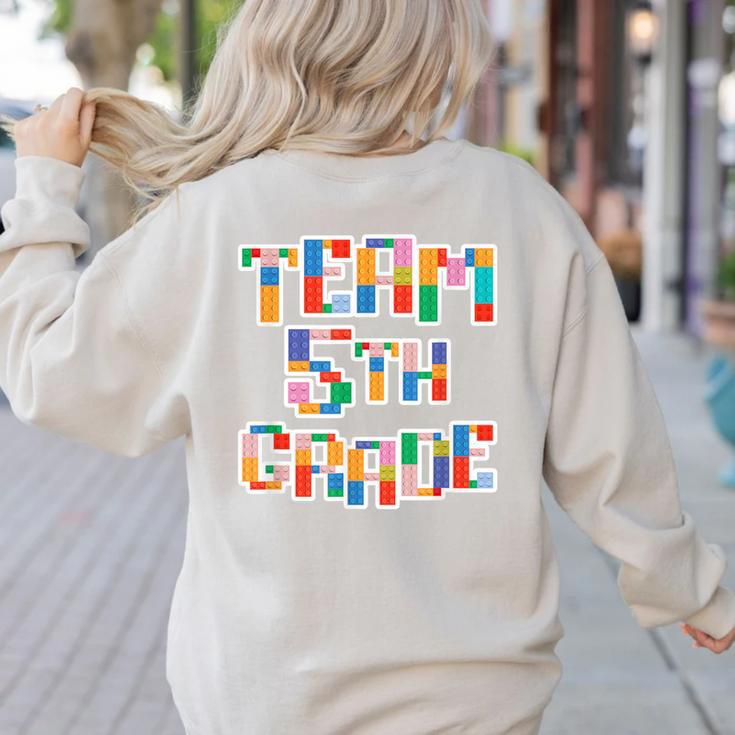 Team 5th Grade Building Blocks Bricks Theme Teacher Team For Men Women Kids Women's Sweatshirt Back Print