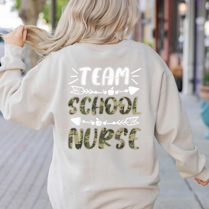 Team School Nurse Camo Teacher Student Back To School For Men Women Women's Sweatshirt Back Print