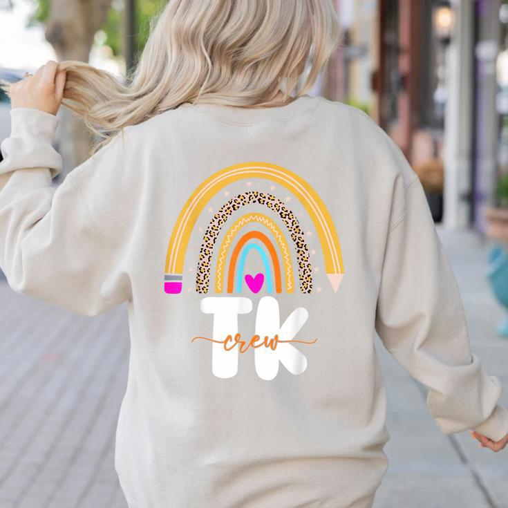 Team TK Transitional Kindergaten TK Crew Squad Teacher Kids Women's Sweatshirt Back Print