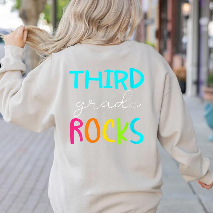 Third Grade Rocks Shirt Team 3rd Grade Teacher Women's Sweatshirt Back Print