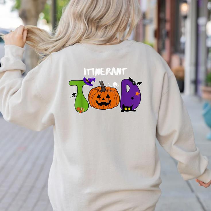 TOD Itinerant Teacher Of The Deaf Halloween ASL Interpreters Women's Sweatshirt Back Print