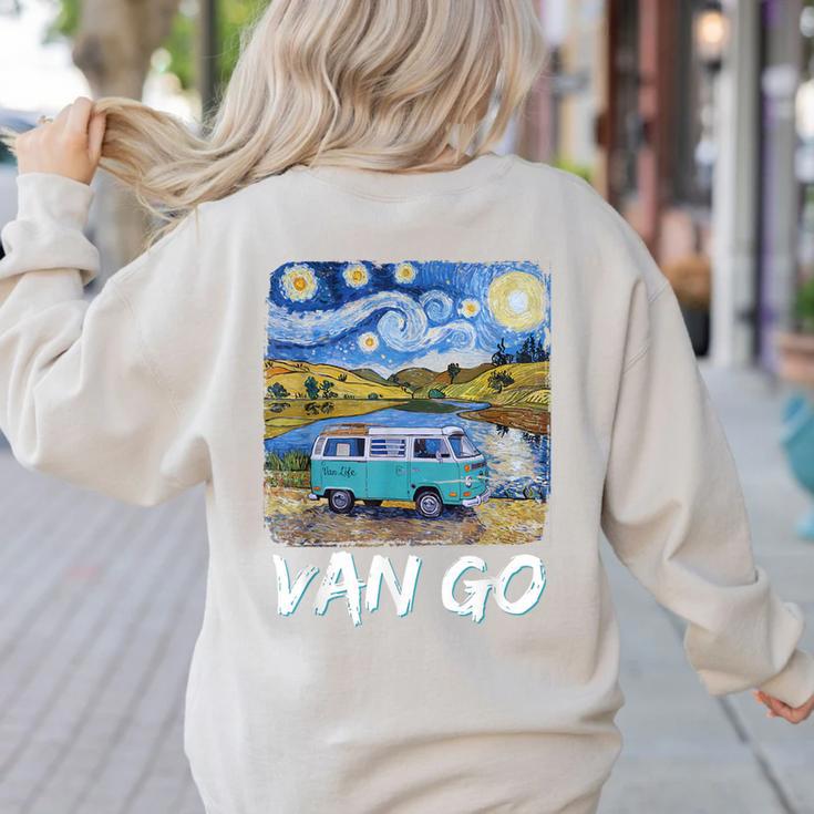 Van Go Retro Vanlife Art Teacher Women's Sweatshirt Back Print