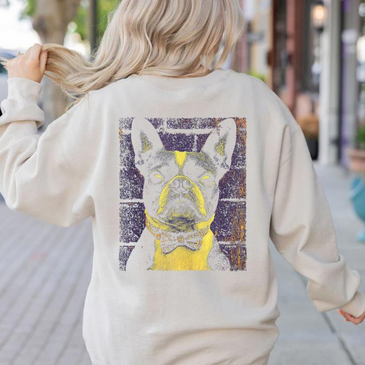 Vintage Boston Terrier Dog Women's Sweatshirt Back Print