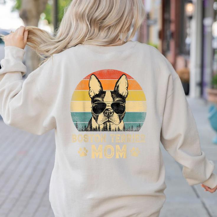 Vintage Boston Terrier Mom Dog Lovers Mother's Day Women's Sweatshirt Back Print