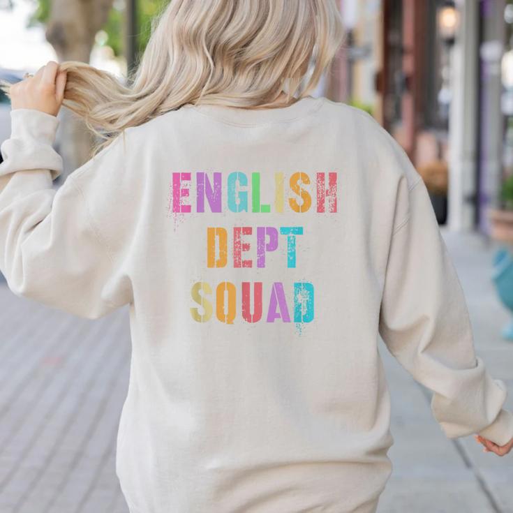 Vintage ENGLISH DEPT SQUAD Back To School Teacher Student Women's Sweatshirt Back Print