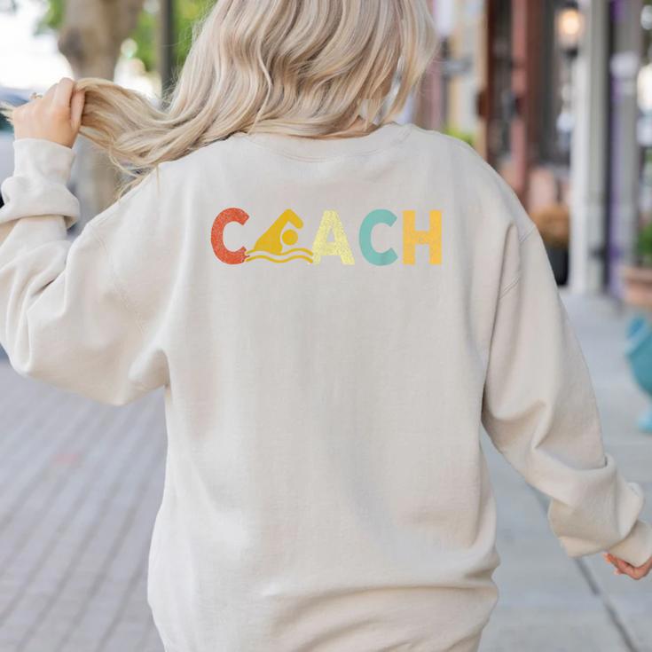 Vintage Swim Coach Swimming Coach Swim Teacher Swimmer Retro Women's Sweatshirt Back Print