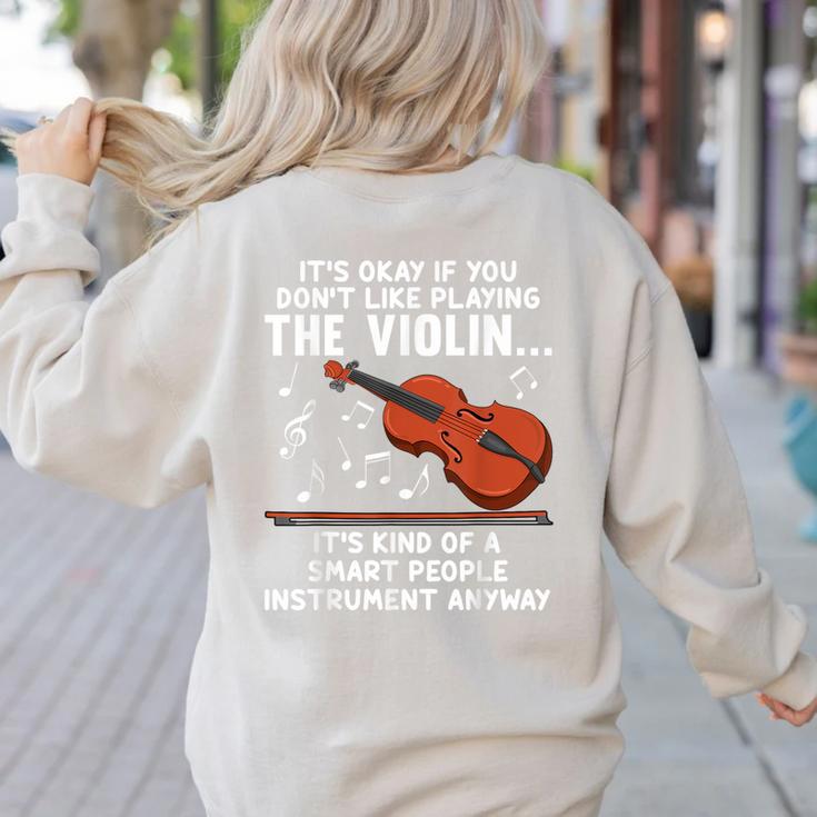Violin Player Costume For Men Women Violin Teacher Violinist Women's Sweatshirt Back Print