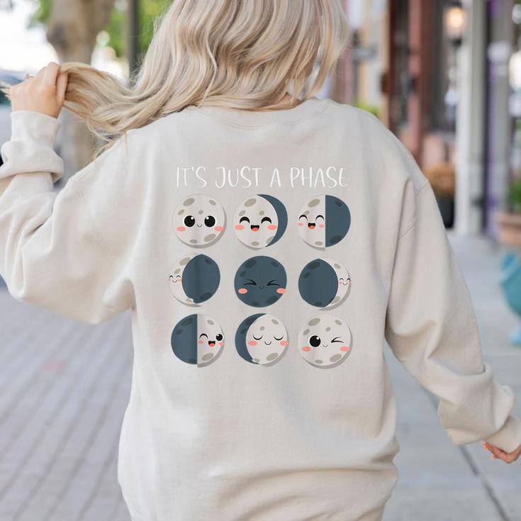 Women Science Teacher Moon Phases Scientist Back To School Women's Sweatshirt Back Print