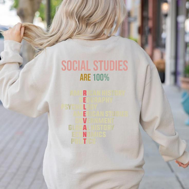 World History Classroom Social Studies History Teacher Women's Sweatshirt Back Print