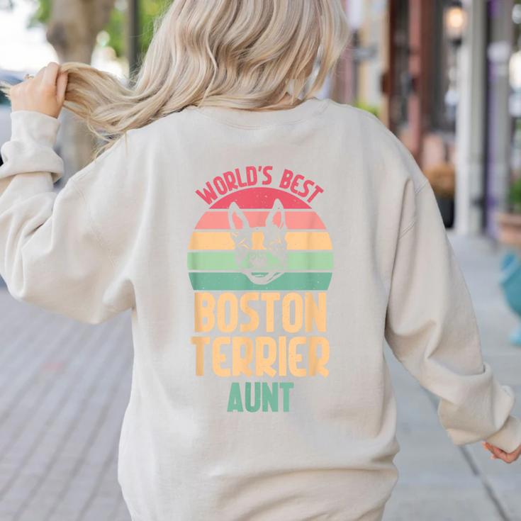 Worlds Best Boston Terrier Aunt Women's Sweatshirt Back Print