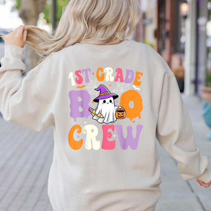 1st Grade Boo Crew Spooky First Grade Halloween Teacher Women's Sweatshirt Back Print