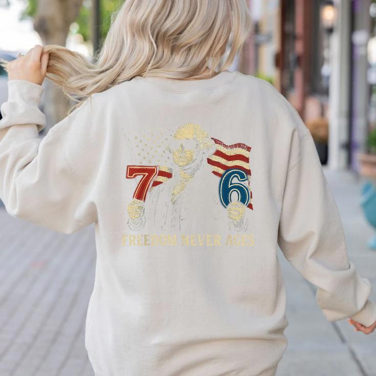 6-7 7-6 George Washington Freedom For Teachers Women's Sweatshirt Back Print