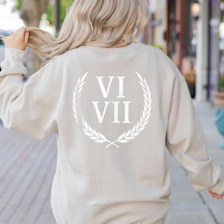 67 Roman Numerals Meme History Teacher Vintage History Women's Sweatshirt Back Print