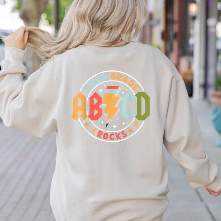 ABCD 3rd Grade Rocks Pencil Lightning Teachers Rock Boys Women's Sweatshirt Back Print ABCD 3rd Grade Rocks Pencil Lightning Teachers Rock Boys Women's Sweatshirt Back Print
