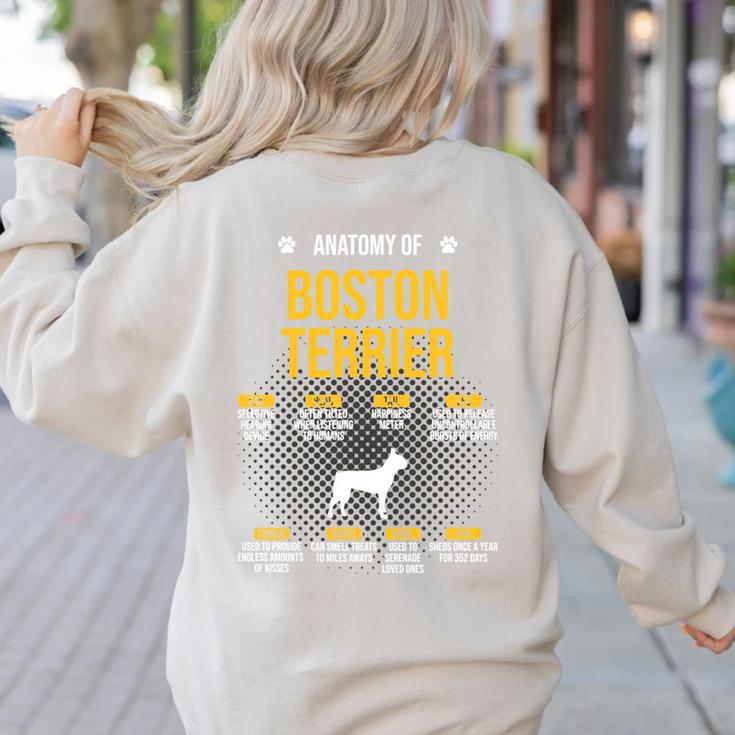 Anatomy Of Boston Terrier Dog Lover Women's Sweatshirt Back Print