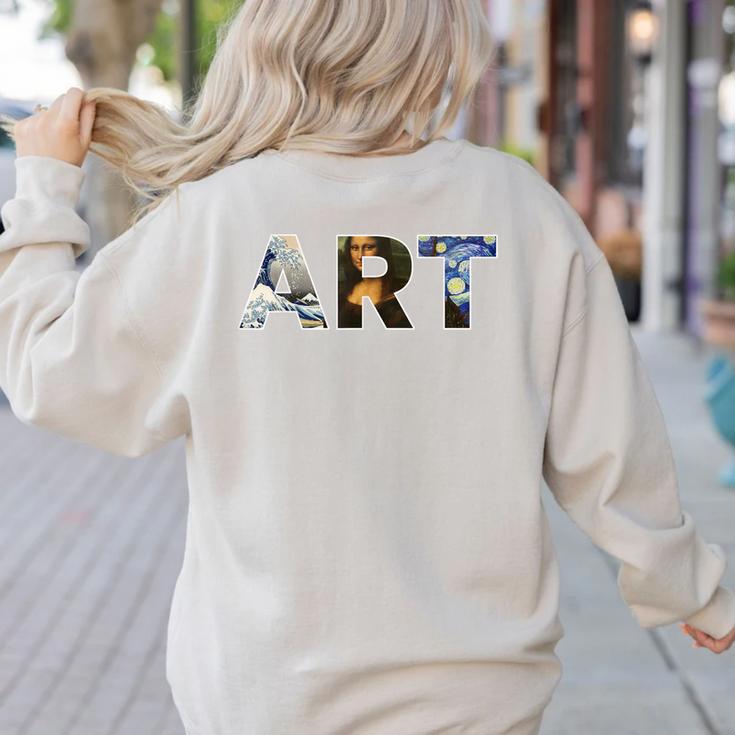 Art Artist Painting TeacherShirt Mona Lisa Great Wave For Men Women Women's Sweatshirt Back Print Art Artist Painting TeacherShirt Mona Lisa Great Wave For Men Women Women's Sweatshirt Back Print