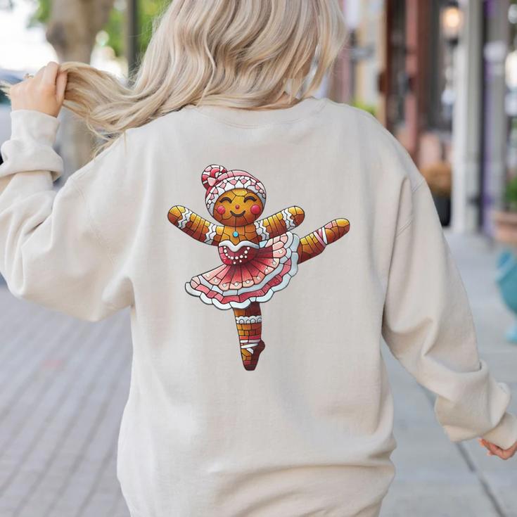 Ballet Dancer Gingerbread Christmas Dance Teacher Girl Women Women's Sweatshirt Back Print Ballet Dancer Gingerbread Christmas Dance Teacher Girl Women Women's Sweatshirt Back Print
