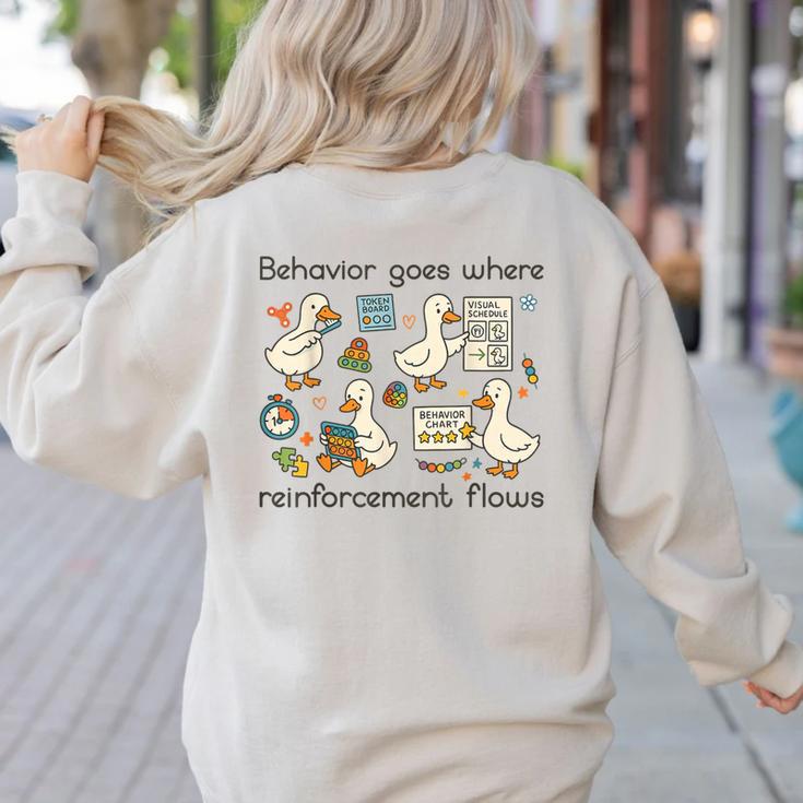 Behavior Analyst Silly Goose RBT ABA Therapy Sped Teacher Women's Sweatshirt Back Print Behavior Analyst Silly Goose RBT ABA Therapy Sped Teacher Women's Sweatshirt Back Print